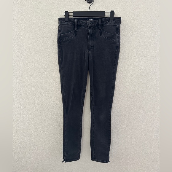 Paige Denim Skinny Jeans Black Fog Split hem size 27 - Picture 1 of 9